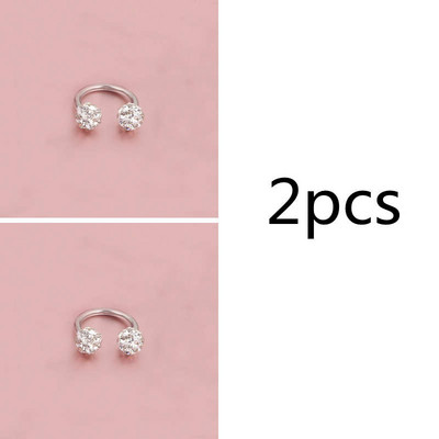 Cehe de foraj urechi Studs potcoavă inel inel nas Clip dublu cristal bile sept Piercing bijuterii CBR inel piercing nas inel ureche