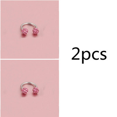 Cehe de foraj urechi Studs potcoavă inel inel nas Clip dublu cristal bile sept Piercing bijuterii CBR inel piercing nas inel ureche