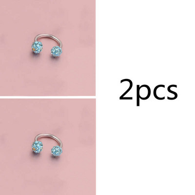 Cehe de foraj urechi Studs potcoavă inel inel nas Clip dublu cristal bile sept Piercing bijuterii CBR inel piercing nas inel ureche