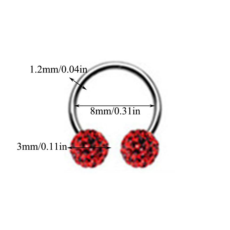 Cehe de foraj urechi Studs potcoavă inel inel nas Clip dublu cristal bile sept Piercing bijuterii CBR inel piercing nas inel ureche