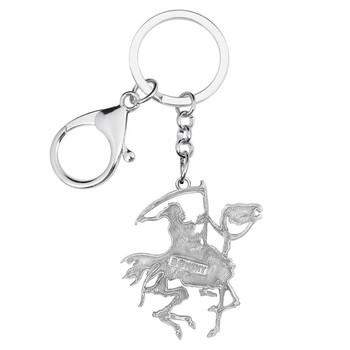 Bonsny Halloween Antique Επιχρυσωμένο Grim Reaper Keychains Long Keyring Κοσμήματα για γυναίκες Friend Kids Festival Δώρο Διακόσμηση