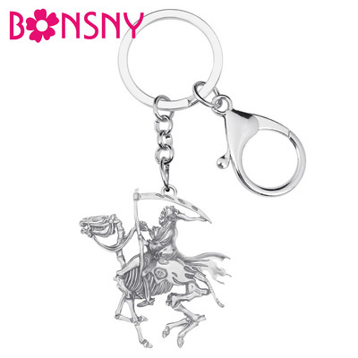 „Bonsny Halloween“ senovinis paauksuotas „Grim Reaper“ raktų pakabukas, ilgas raktų pakabukas, papuošalas moterims, draugams vaikams, festivalio dovanos papuošimas