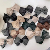 Iarna 2022, la modă, din piele PU, clemă de primăvară, clemă laterală pentru breton, clemă retro, cu trei straturi, culoare contrastantă, ac de păr