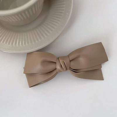 Iarna 2022, la modă, din piele PU, clemă de primăvară, clemă laterală pentru breton, clemă retro, cu trei straturi, culoare contrastantă, ac de păr