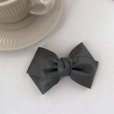 Iarna 2022, la modă, din piele PU, clemă de primăvară, clemă laterală pentru breton, clemă retro, cu trei straturi, culoare contrastantă, ac de păr