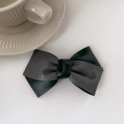 Iarna 2022, la modă, din piele PU, clemă de primăvară, clemă laterală pentru breton, clemă retro, cu trei straturi, culoare contrastantă, ac de păr