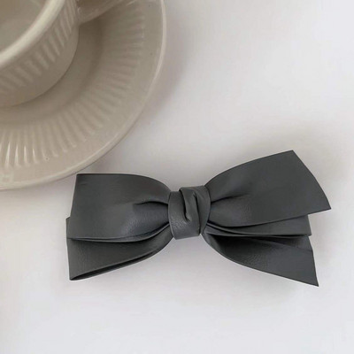 Iarna 2022, la modă, din piele PU, clemă de primăvară, clemă laterală pentru breton, clemă retro, cu trei straturi, culoare contrastantă, ac de păr