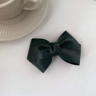 Iarna 2022, la modă, din piele PU, clemă de primăvară, clemă laterală pentru breton, clemă retro, cu trei straturi, culoare contrastantă, ac de păr