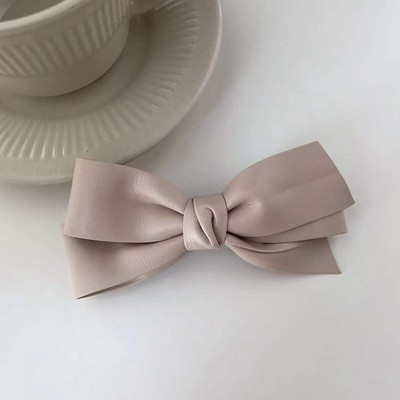 Iarna 2022, la modă, din piele PU, clemă de primăvară, clemă laterală pentru breton, clemă retro, cu trei straturi, culoare contrastantă, ac de păr