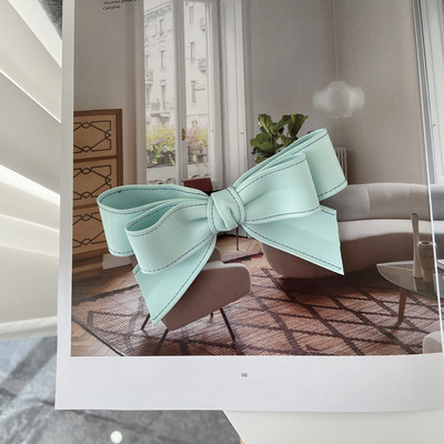 Iarna 2022, la modă, din piele PU, clemă de primăvară, clemă laterală pentru breton, clemă retro, cu trei straturi, culoare contrastantă, ac de păr