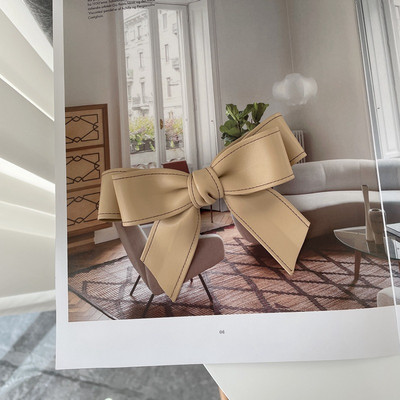 Iarna 2022, la modă, din piele PU, clemă de primăvară, clemă laterală pentru breton, clemă retro, cu trei straturi, culoare contrastantă, ac de păr