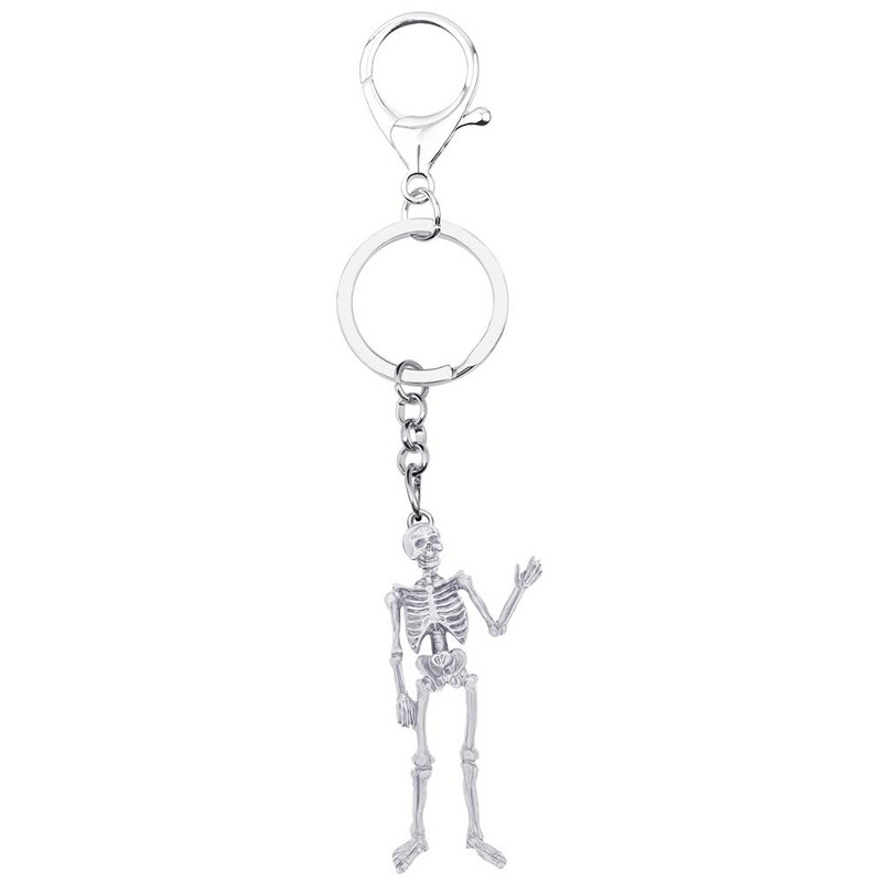 Breloc cu craniu placat cu aur antic din aliaj de Halloween Bonsny Breloc cu schelet Bijuterii pentru femei, fete, copii, cadou pentru festival, brelocuri pentru geanta