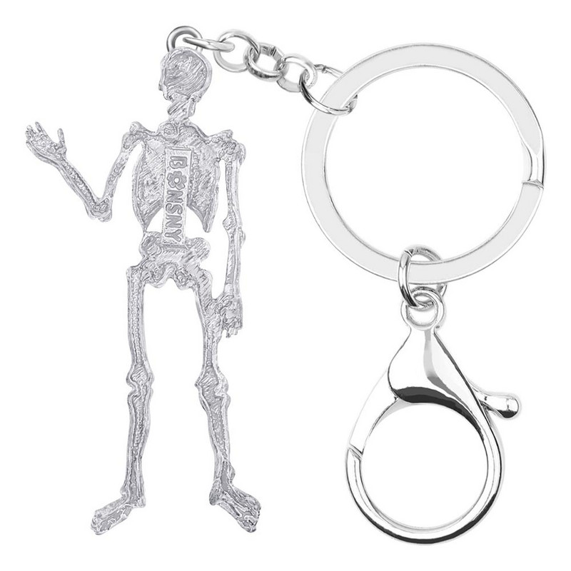 Breloc cu craniu placat cu aur antic din aliaj de Halloween Bonsny Breloc cu schelet Bijuterii pentru femei, fete, copii, cadou pentru festival, brelocuri pentru geanta