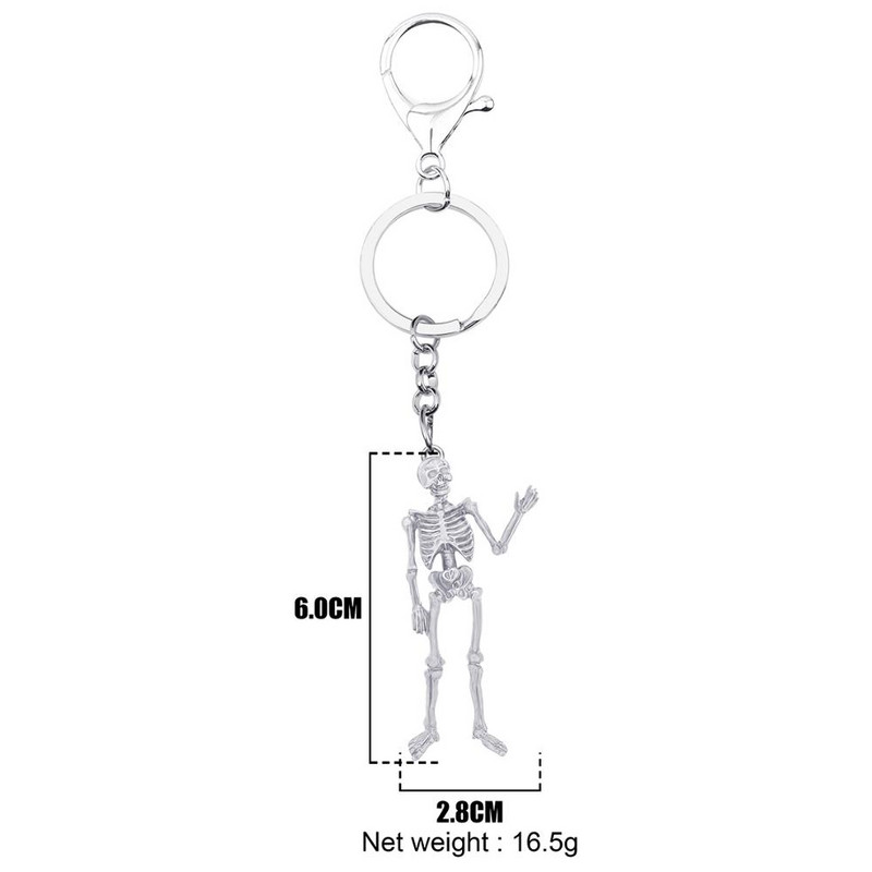 Breloc cu craniu placat cu aur antic din aliaj de Halloween Bonsny Breloc cu schelet Bijuterii pentru femei, fete, copii, cadou pentru festival, brelocuri pentru geanta
