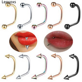 Leosoxs 1 buc. Inel pentru buze pentru unghii pentru buze în formă de U, oțel din titan, oțel inoxidabil, hipoalergenic, punk, piercing pentru corp.