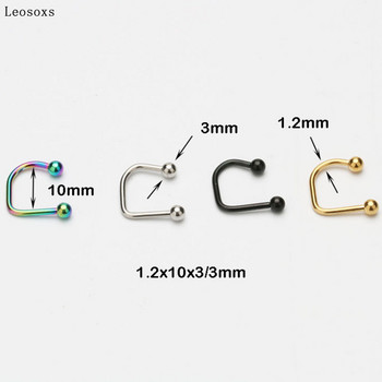 Leosoxs 1 бр. Нов U-образен пръстен за устни за нокти за устни Титанова стомана Хипоалергенни пънк бижута за пиърсинг от неръждаема стомана
