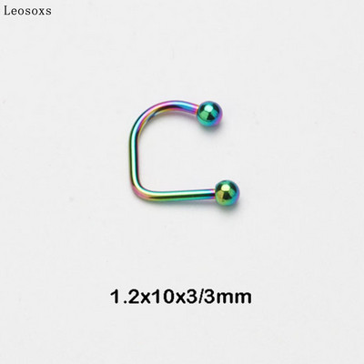 Leosoxs 1 buc. Inel pentru buze pentru unghii pentru buze în formă de U, oțel din titan, oțel inoxidabil, hipoalergenic, punk, piercing pentru corp.