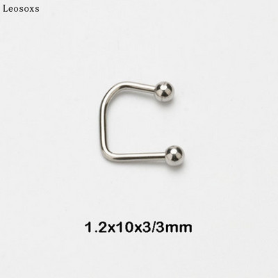 Leosoxs 1 buc. Inel pentru buze pentru unghii pentru buze în formă de U, oțel din titan, oțel inoxidabil, hipoalergenic, punk, piercing pentru corp.
