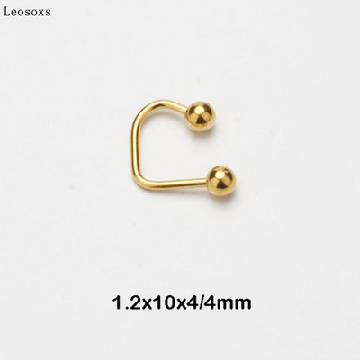 Leosoxs 1 buc. Inel pentru buze pentru unghii pentru buze în formă de U, oțel din titan, oțel inoxidabil, hipoalergenic, punk, piercing pentru corp.