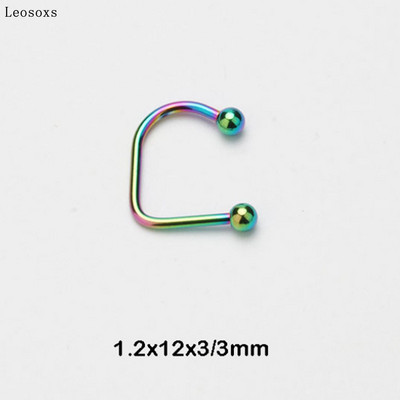 Leosoxs 1 buc. Inel pentru buze pentru unghii pentru buze în formă de U, oțel din titan, oțel inoxidabil, hipoalergenic, punk, piercing pentru corp.