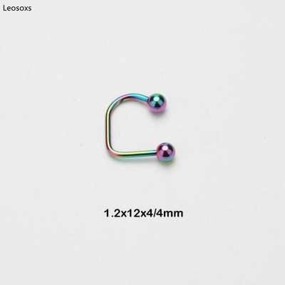 Leosoxs 1 buc. Inel pentru buze pentru unghii pentru buze în formă de U, oțel din titan, oțel inoxidabil, hipoalergenic, punk, piercing pentru corp.