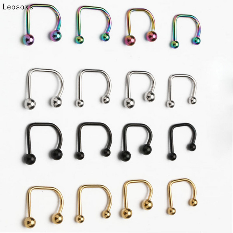 Leosoxs 1 buc. Inel pentru buze pentru unghii pentru buze în formă de U, oțel din titan, oțel inoxidabil, hipoalergenic, punk, piercing pentru corp.