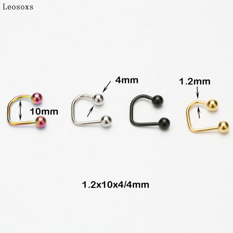 Leosoxs 1 buc. Inel pentru buze pentru unghii pentru buze în formă de U, oțel din titan, oțel inoxidabil, hipoalergenic, punk, piercing pentru corp.