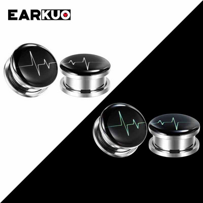 EARKUO, populare, din oțel inoxidabil, calibre luminoase pentru urechi, dopuri, piercing, bijuterii pentru corp, expansoare pentru cercei, 2 buc 6-30 mm