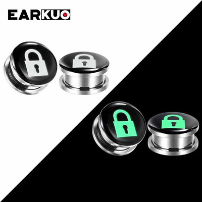 EARKUO, populare, din oțel inoxidabil, calibre luminoase pentru urechi, dopuri, piercing, bijuterii pentru corp, expansoare pentru cercei, 2 buc 6-30 mm