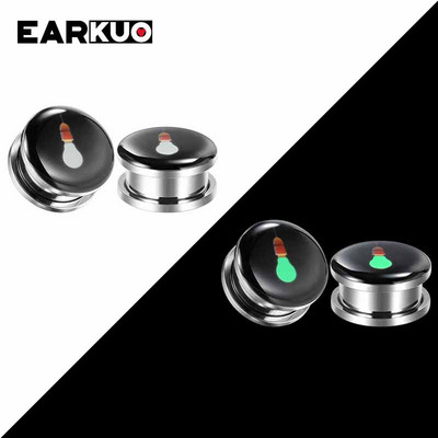 EARKUO, populare, din oțel inoxidabil, calibre luminoase pentru urechi, dopuri, piercing, bijuterii pentru corp, expansoare pentru cercei, 2 buc 6-30 mm