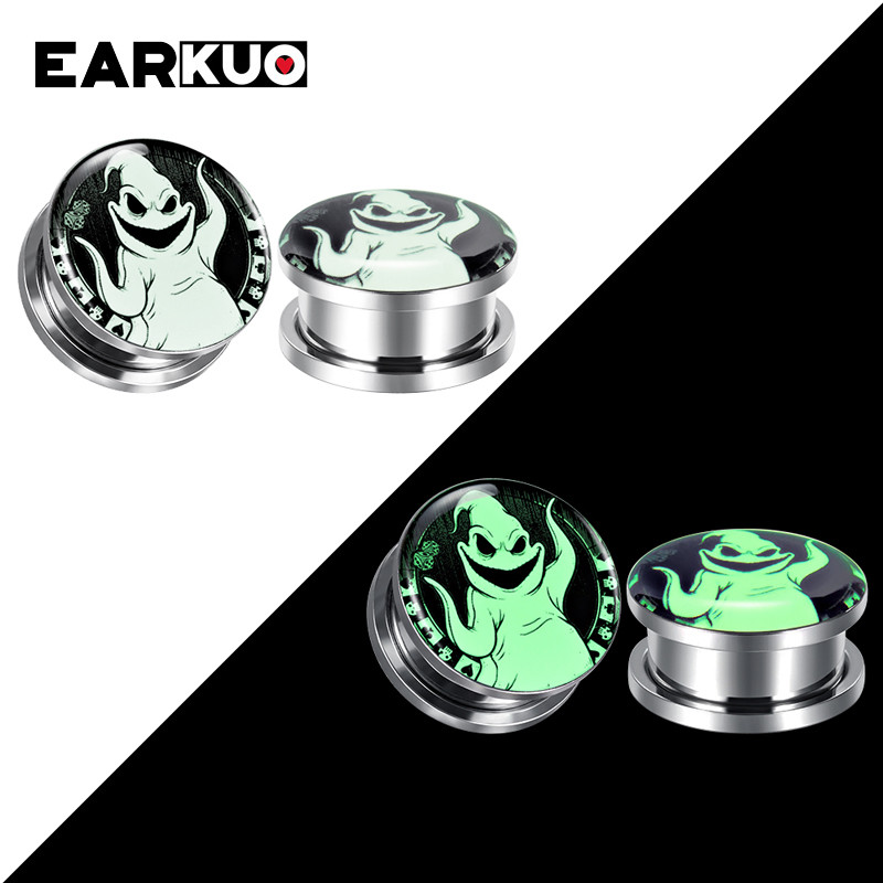 EARKUO, populare, din oțel inoxidabil, calibre luminoase pentru urechi, dopuri, piercing, bijuterii pentru corp, expansoare pentru cercei, 2 buc 6-30 mm