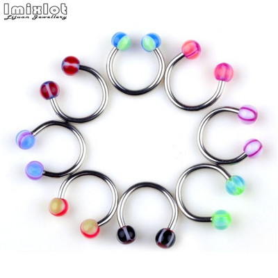 20 buc/lot acrilic colorat nas septum cerc buze inele circulare bară potcoavă ureche tragus helix piercing bijuterii sexy pentru corp