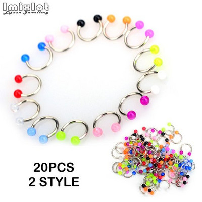 20 buc/lot acrilic colorat nas septum cerc buze inele circulare bară potcoavă ureche tragus helix piercing bijuterii sexy pentru corp