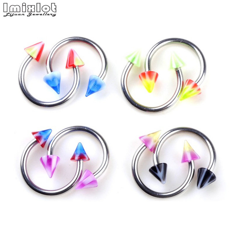 20 buc/lot acrilic colorat nas septum cerc buze inele circulare bară potcoavă ureche tragus helix piercing bijuterii sexy pentru corp