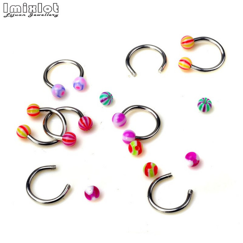 20 buc/lot acrilic colorat nas septum cerc buze inele circulare bară potcoavă ureche tragus helix piercing bijuterii sexy pentru corp