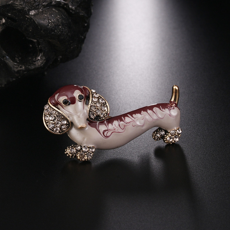 Personalitate Creativă Teckel Câine Ace Broșă Costum Decorare Insigne pentru animale Corsaj Cadou Broșe elegante pentru femei