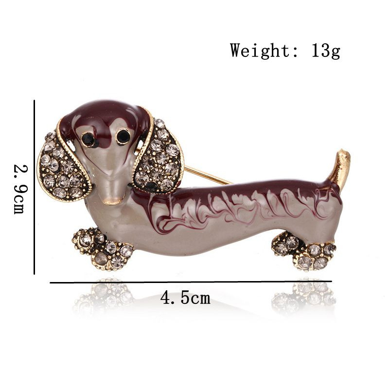 Personalitate Creativă Teckel Câine Ace Broșă Costum Decorare Insigne pentru animale Corsaj Cadou Broșe elegante pentru femei
