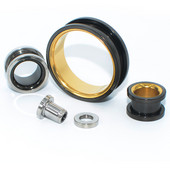 2 buc. șurub din oțel chirurgical de culoare dublă, greutăți pentru urechi, expansor pentru urechi, tuneluri pentru urechi dublu evazate, calibre pentru urechi, bijuterii pentru piercing pentru corp