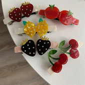 Moda coreeană de primăvară, acetat de fructe, agrafe de primăvară, breton, căpșuni, cireșe, fete, drăguțe, accesorii pentru păr femei