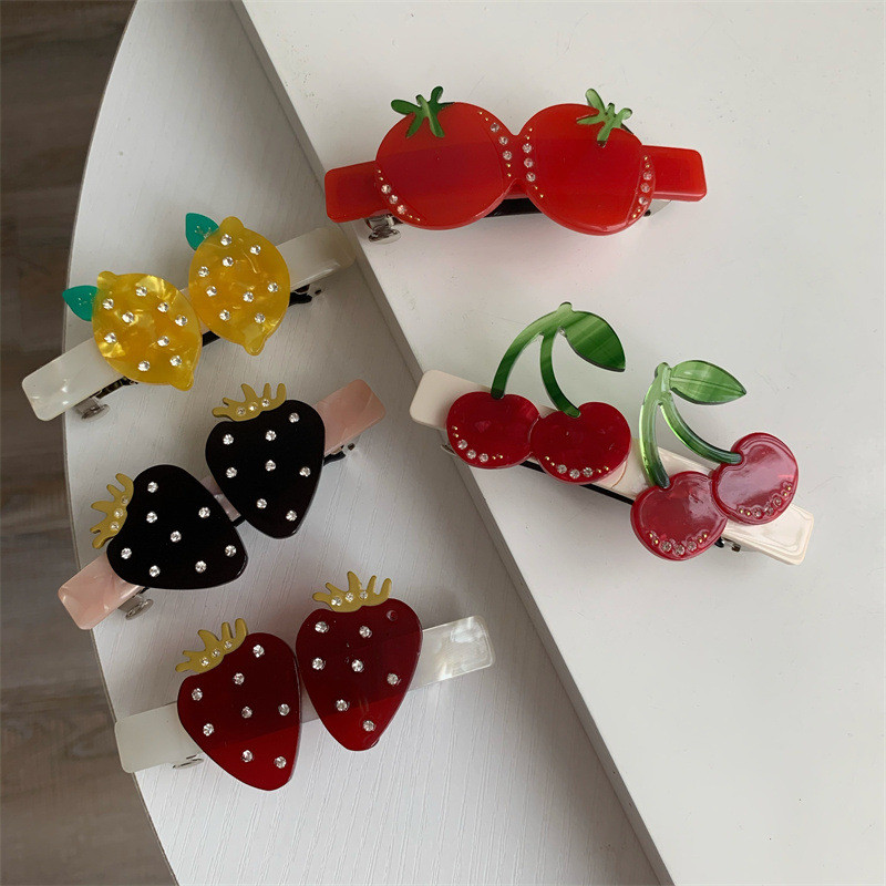 Moda coreeană de primăvară, acetat de fructe, agrafe de primăvară, breton, căpșuni, cireșe, fete, drăguțe, accesorii pentru păr femei