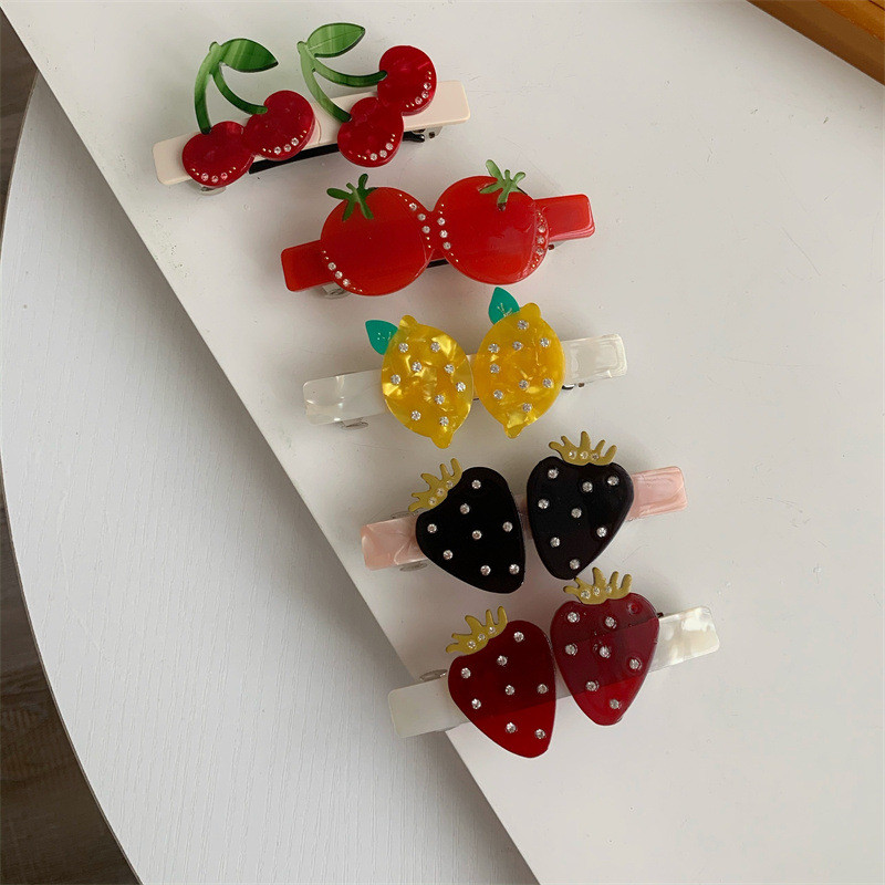 Moda coreeană de primăvară, acetat de fructe, agrafe de primăvară, breton, căpșuni, cireșe, fete, drăguțe, accesorii pentru păr femei