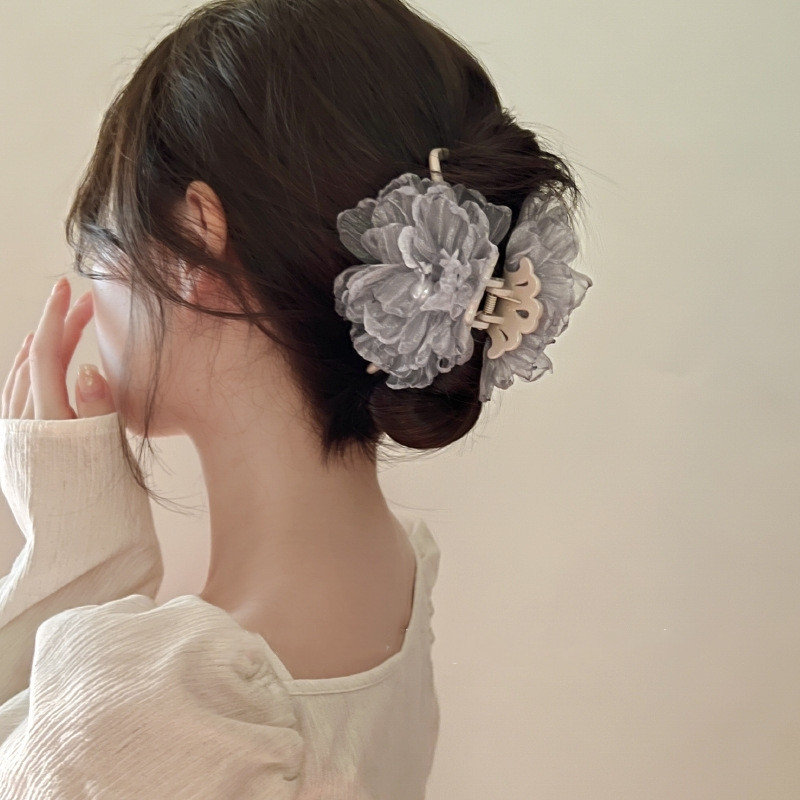 Franceză Retro Burning Edge Mesh Flower Pearl Clip de păr Design high-end Clip Shark Pentru Femei Accesorii pentru păr Gara de păr Accesorii pentru cap