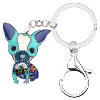 Μπρελόκ από κράμα σμάλτου Bonsny Sitting Chihuahua Dog Keychains Fashion Ζωικά κοσμήματα Μπρελόκ για γυναίκες κορίτσια Τσάντα Δώρο Διακόσμηση αυτοκινήτου