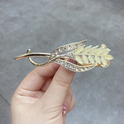 Agrafă de răsucire a frunzelor de ginkgo de modă de epocă Agrafă de broască Clip de căpșuni fluture Agrafă de banană Agrafă de păr elegantă cu strasuri pentru femei