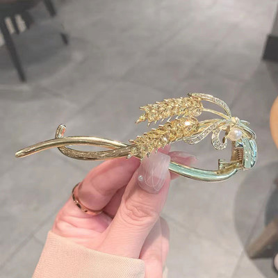 Agrafă de răsucire a frunzelor de ginkgo de modă de epocă Agrafă de broască Clip de căpșuni fluture Agrafă de banană Agrafă de păr elegantă cu strasuri pentru femei