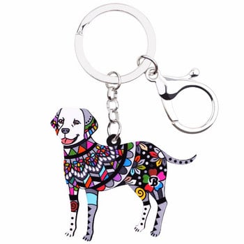 Bonsny Acrylic Dog Jewelry Labrador Retriver Δαχτυλίδια μπρελόκ για γυναίκες Τσάντα για οδήγηση με κλειδί αυτοκινήτου Πορτοφόλι Γούρια Μπρελόκ