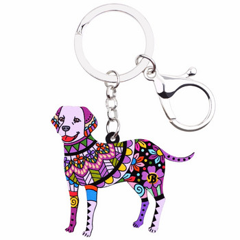 Bonsny Acrylic Dog Jewelry Labrador Retriver Δαχτυλίδια μπρελόκ για γυναίκες Τσάντα για οδήγηση με κλειδί αυτοκινήτου Πορτοφόλι Γούρια Μπρελόκ