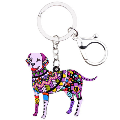 Bonsny Bijuterii acrilice pentru câini Labrador Retriver breloc inele pentru femei, geantă, geantă de mașină, poștă de mână, breloc, breloc