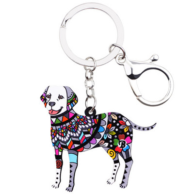 Bonsny Bijuterii acrilice pentru câini Labrador Retriver breloc inele pentru femei, geantă, geantă de mașină, poștă de mână, breloc, breloc