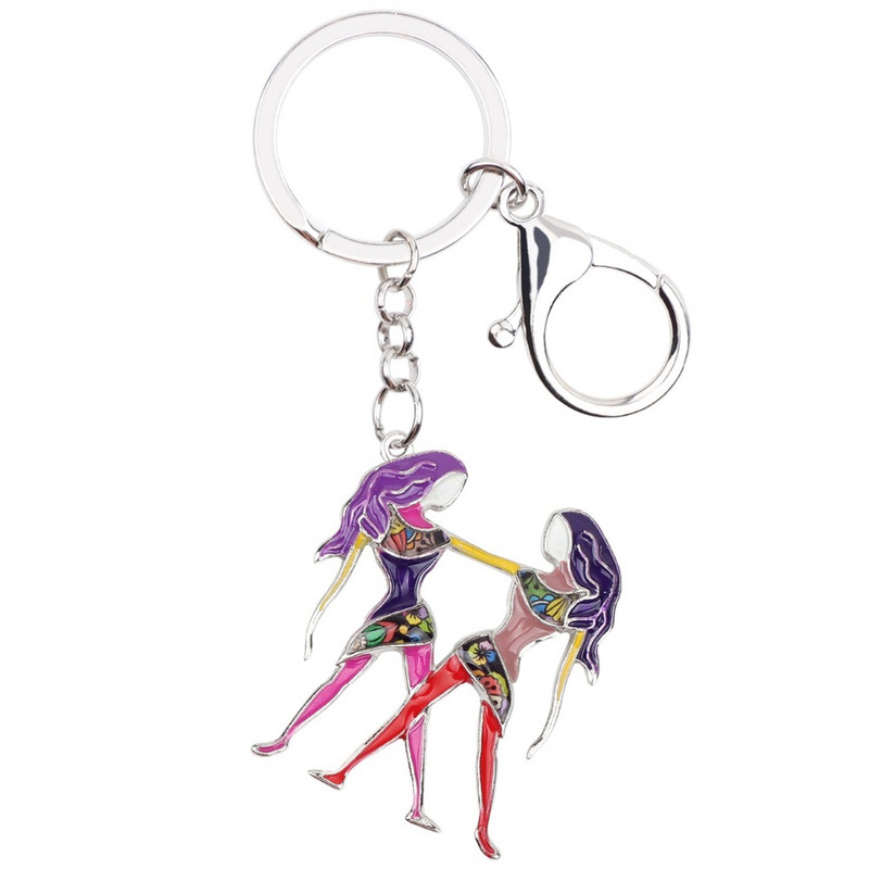 Bonsny Email Star Lucky Zodiac Gemeni Lanț chei Femei Breloc Cadou Poșetă Charms Poșetă cheie mașină Halcyone Bijuterii ieftine în vrac